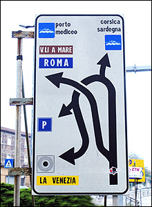 Italy Road sign 1